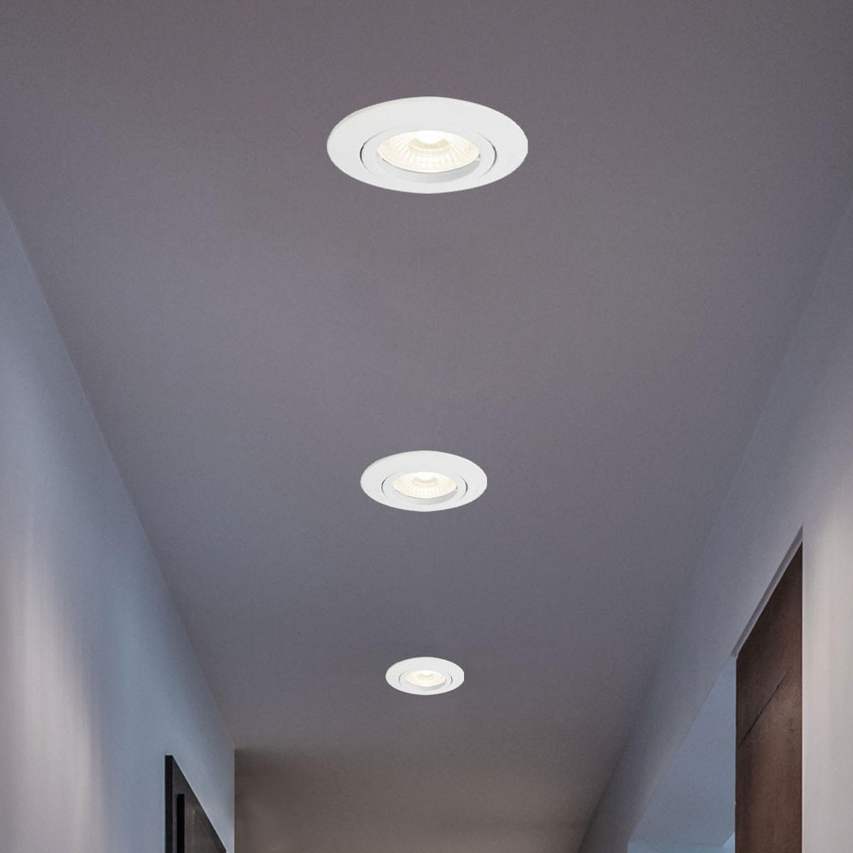 LED EINBAUSTRAHLER Metall Weiß KANT 3er Set - Weiß, Metall (8.2/8.2/9.5cm)