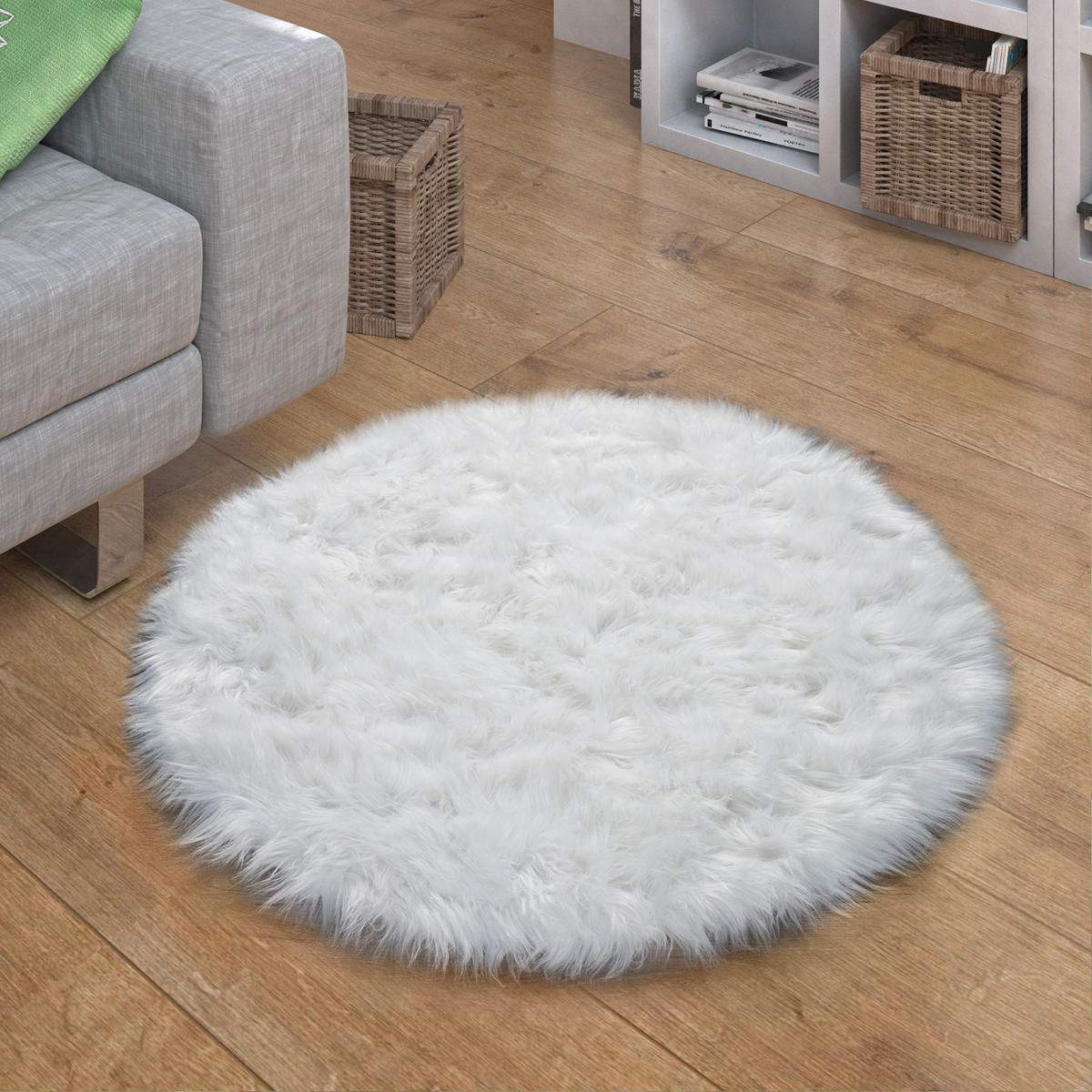 HOCHFLORTEPPICH 120/120 cm Playa 960 - Weiß, Textil (120/120cm) - Paco Home