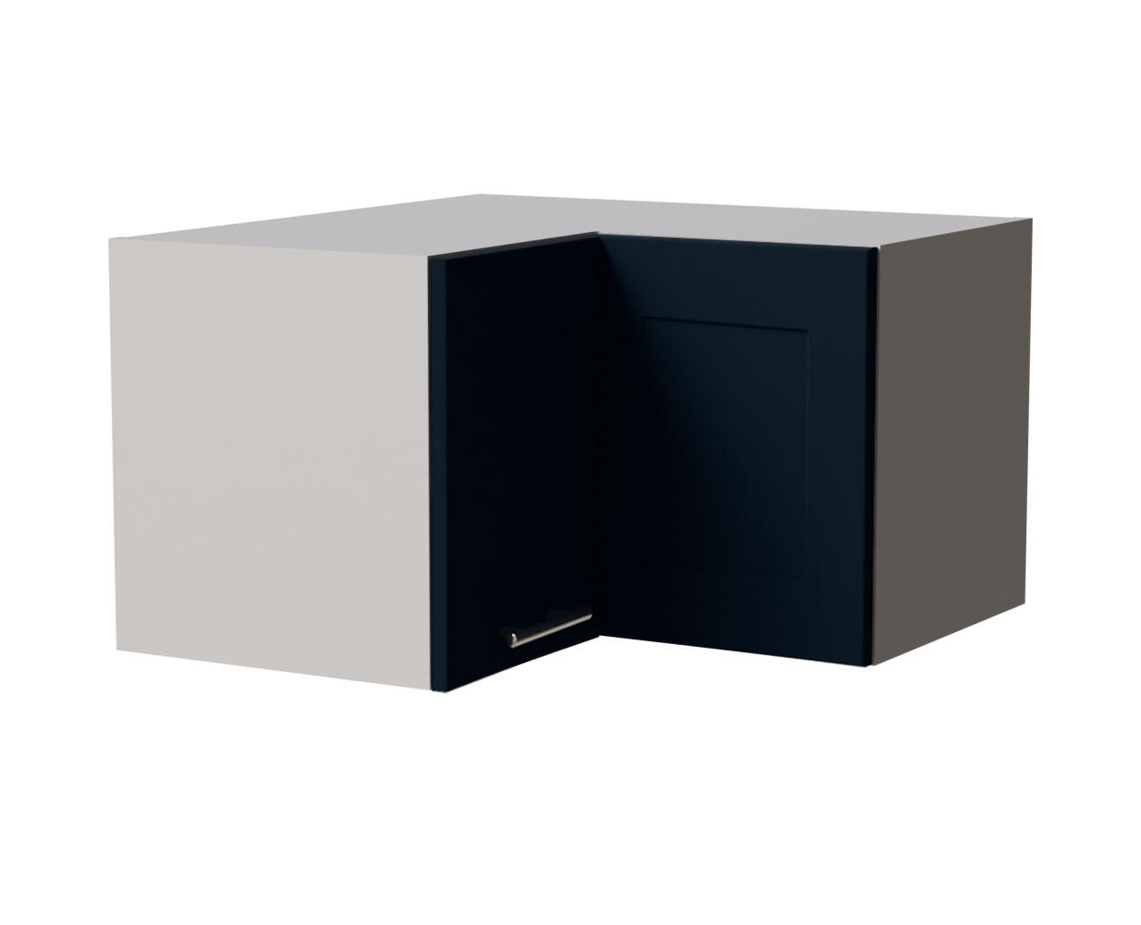 ECKHÄNGESCHRANK Oslo W12/60/36 Grau / Indigo Matt 60 / 60 / 36cm - Dunkelblau/Grau, Holz/Holzwerkstoff (60/36/60cm) - Feldmann-Wohnen