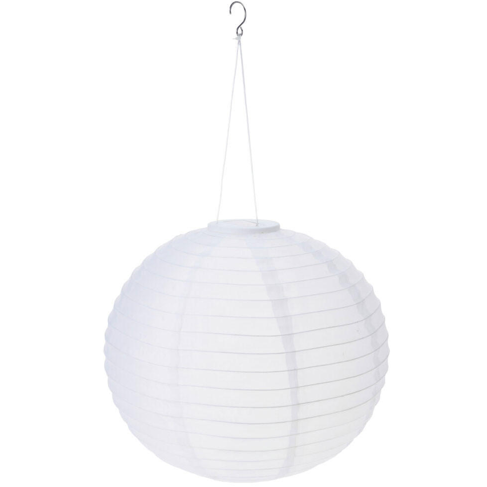 SOLAR-LAMPION Garten Party Ø 40 cm - Weiß, Kunststoff (40/40/40cm)
