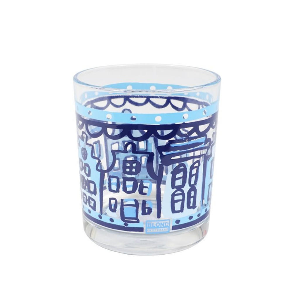 SAFTGLAS Haus in Blau - 200 ml - Multicolor, Glas (0.2L) - Blond Amsterdam