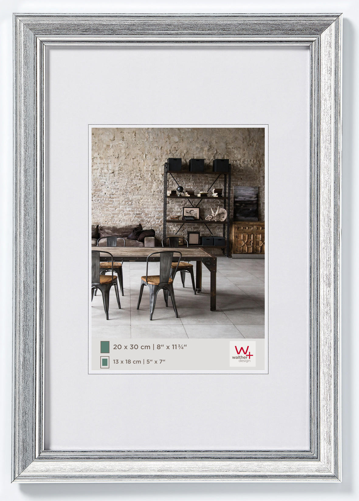 walther design Bilderrahmen Silber 44x54x1.3 cm