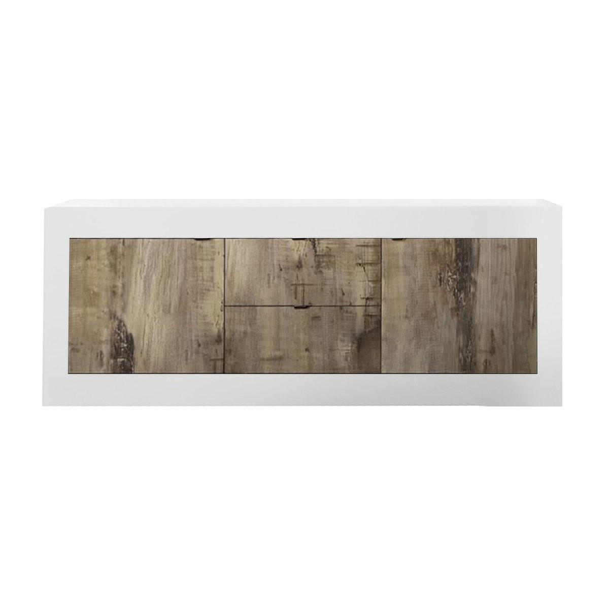 SIDEBOARD mit 2 Türen und 2 Schubladen Itinial - L210 cm - Weiß/Braun, Holzwerkstoff (43/65/210cm) - Calicosy