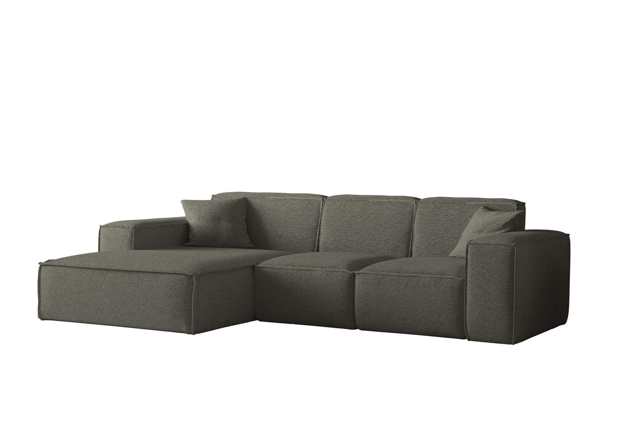 ECKSOFA Ottom Celes Premium Ascot Bukla - Jadegrün, Holzwerkstoff/Textil (266/165cm) - Fun Möbel