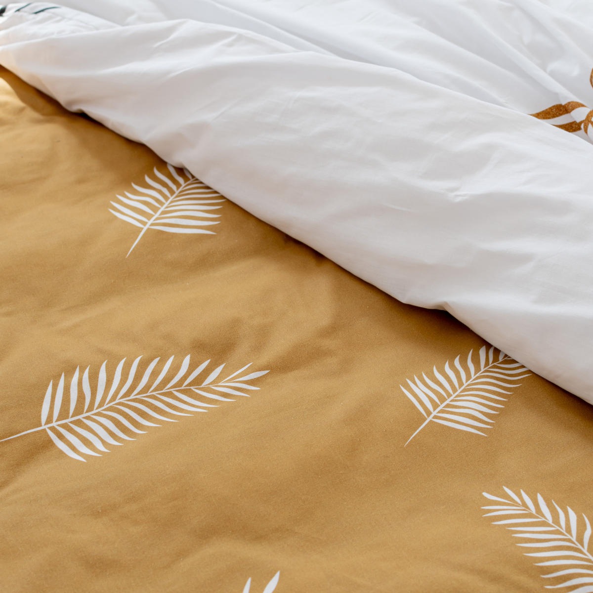 SPANNBETTTUCH foliage 105x200x32 cm mehrfarbig - Multicolor, Textil (105/200cm) - Happy Friday