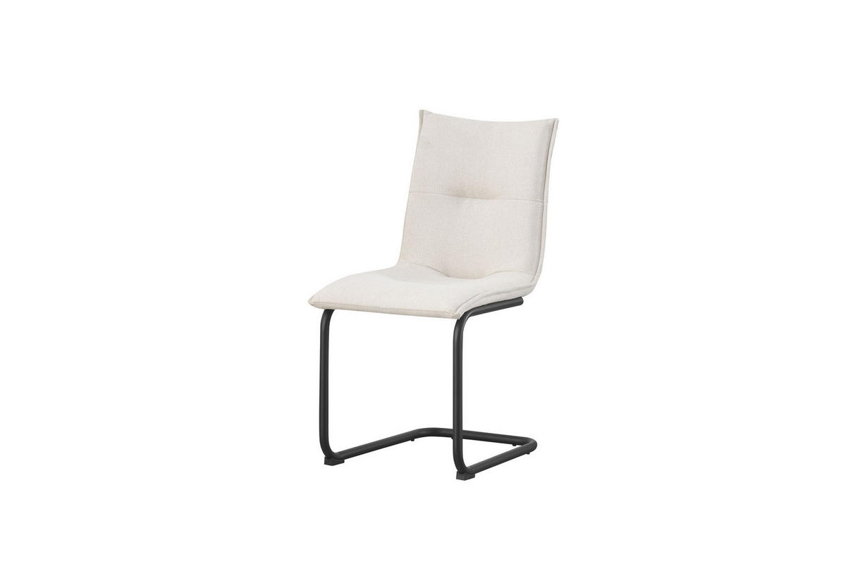 SCHWINGER-STUHL 2er Set Torino Stühle in Creme - gemütliches Design - B/H/T: 46x89x57 cm - Creme, Textil (57/89/46cm)