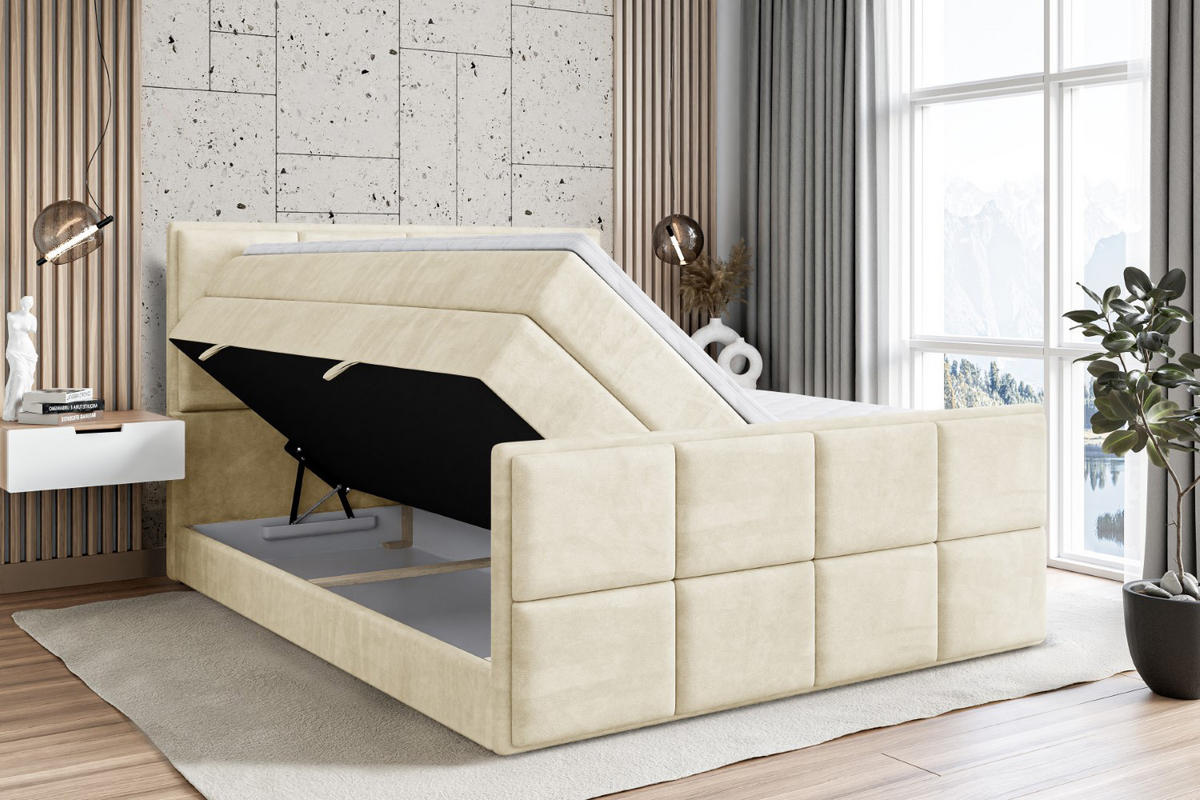 BOXSPRINGBETT NOVA-Z KING - 140 x 200 - H3/H4 - Beige - Beige, Holzwerkstoff (140/200cm) - ALTDECOR