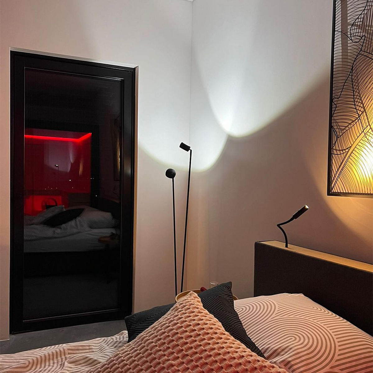 LED-STEHLAMPE Beam 2-flammig Schwarz - Schwarz, Metall (11.5/11.5/145cm) - s.luce