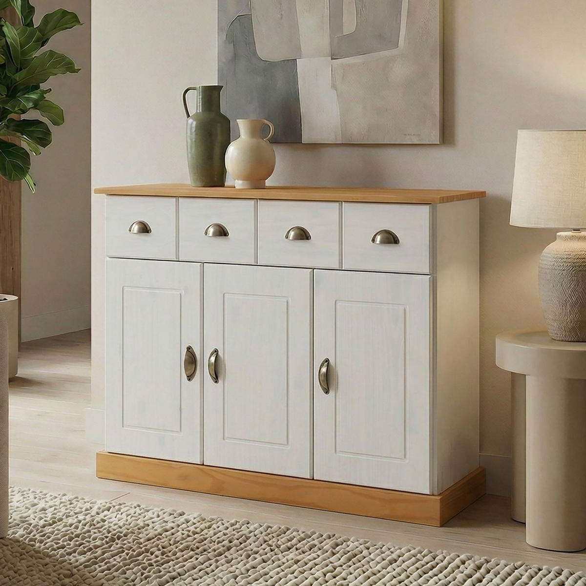 ANRICHTE PARIS - Weiß/Braun, Holz (116/73/35cm) - IDIMEX