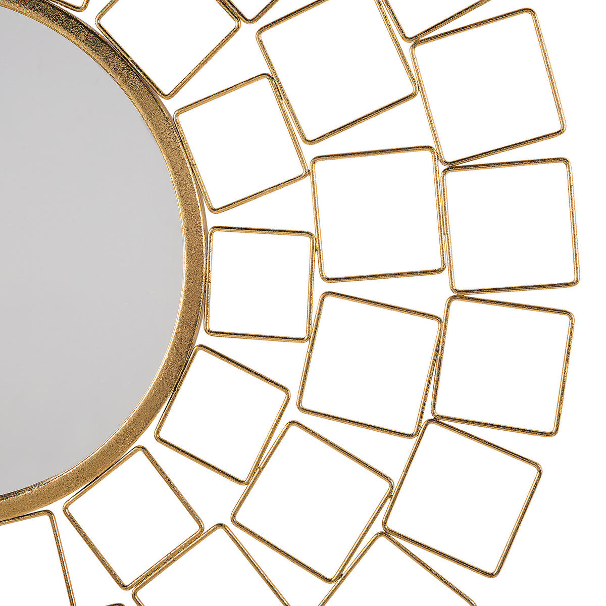 WANDSPIEGEL gold rund 90 cm Labrit - Goldfarben, Metall (90/90/3cm) - Beliani