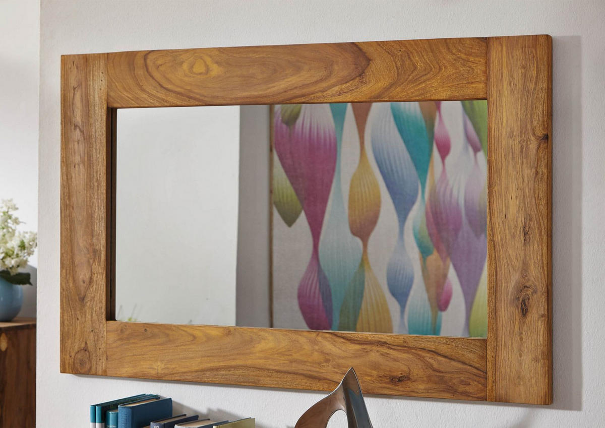SPIEGEL Sheesham 110x3x70 braun geölt NATURE BROWN #841 - Braun, Holz (70/110/3cm) - Massivmoebel24