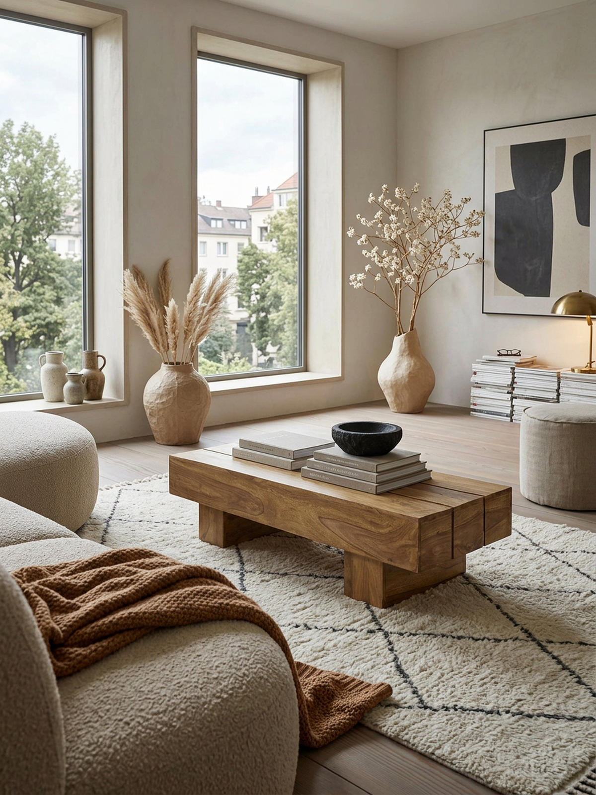 COUCHTISCH aus Massivholz, handgefertigt, pflegeleicht, aus Akazienholz und Edelholz, Beige 120x45x30 cm - Beige, Holz (45/120/30cm) - KADIMA DESIGN