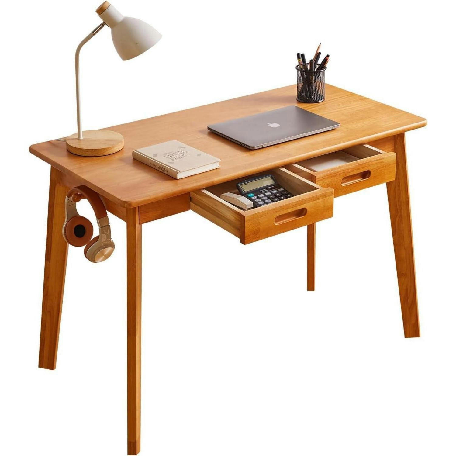 SCHREIBTISCH mit Schublade und Hängestange 100 x 50 x 75 cm Kirschholzfarbe - Braun, Holz (100/50/75cm)