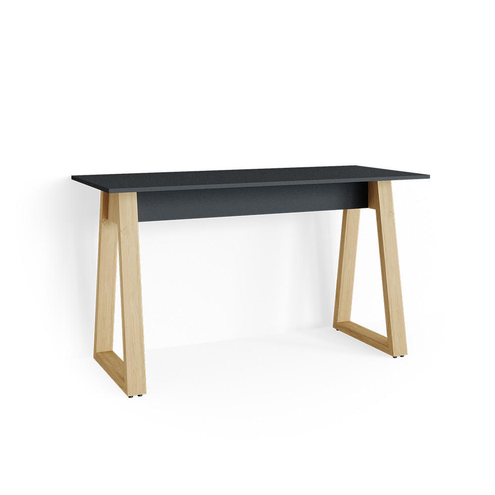 SCHREIBTISCH Nautica Anthrazit 138 x 60 cm - Anthrazit/Buchefarben, Holzwerkstoff (60/138/77cm) - Vicco