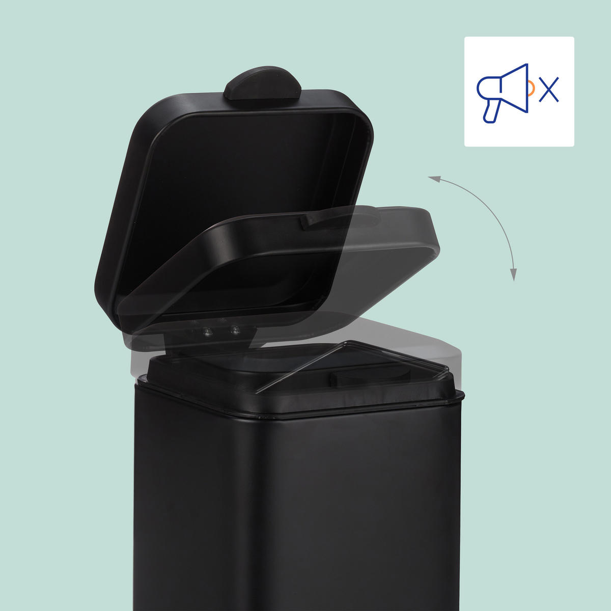 KOSMETIKEIMER - Schwarz, Kunststoff/Metall (16/24/22cm) - Relaxdays