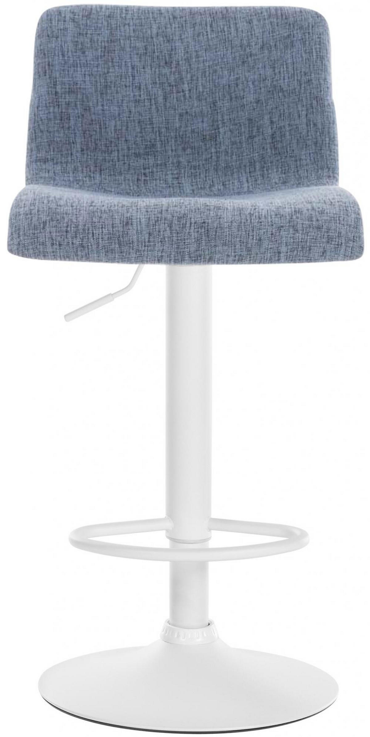 BARHOCKER Stoff blau - Blau/Weiß, Textil/Metall (39/84/36cm) - CLP