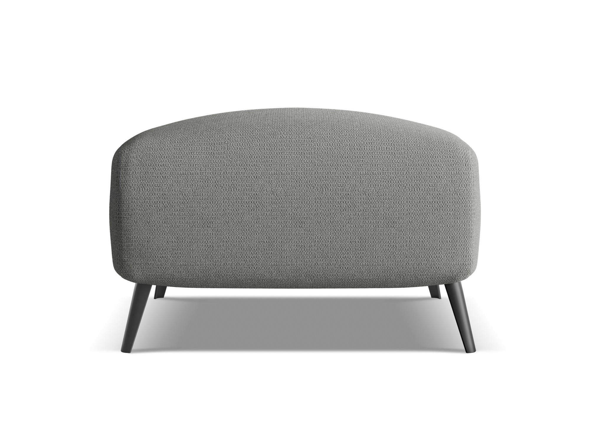 POUF Chenille Stoff Grau - Schieferfarben/Schwarz, Textil/Metall (65/44/65cm) - Makamii