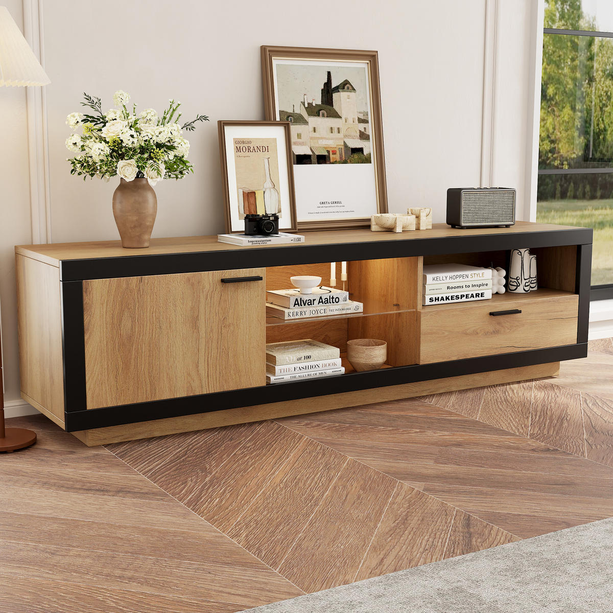 ESSTISCH AUSZIEHBARER 140-220 cm Eiche & Metall – Moderner Esszimmertisch für 6-10 Personen mit Schwerlast-Auszug - Sonoma Eiche, Holzwerkstoff (80/220/75cm) - Urban Meuble