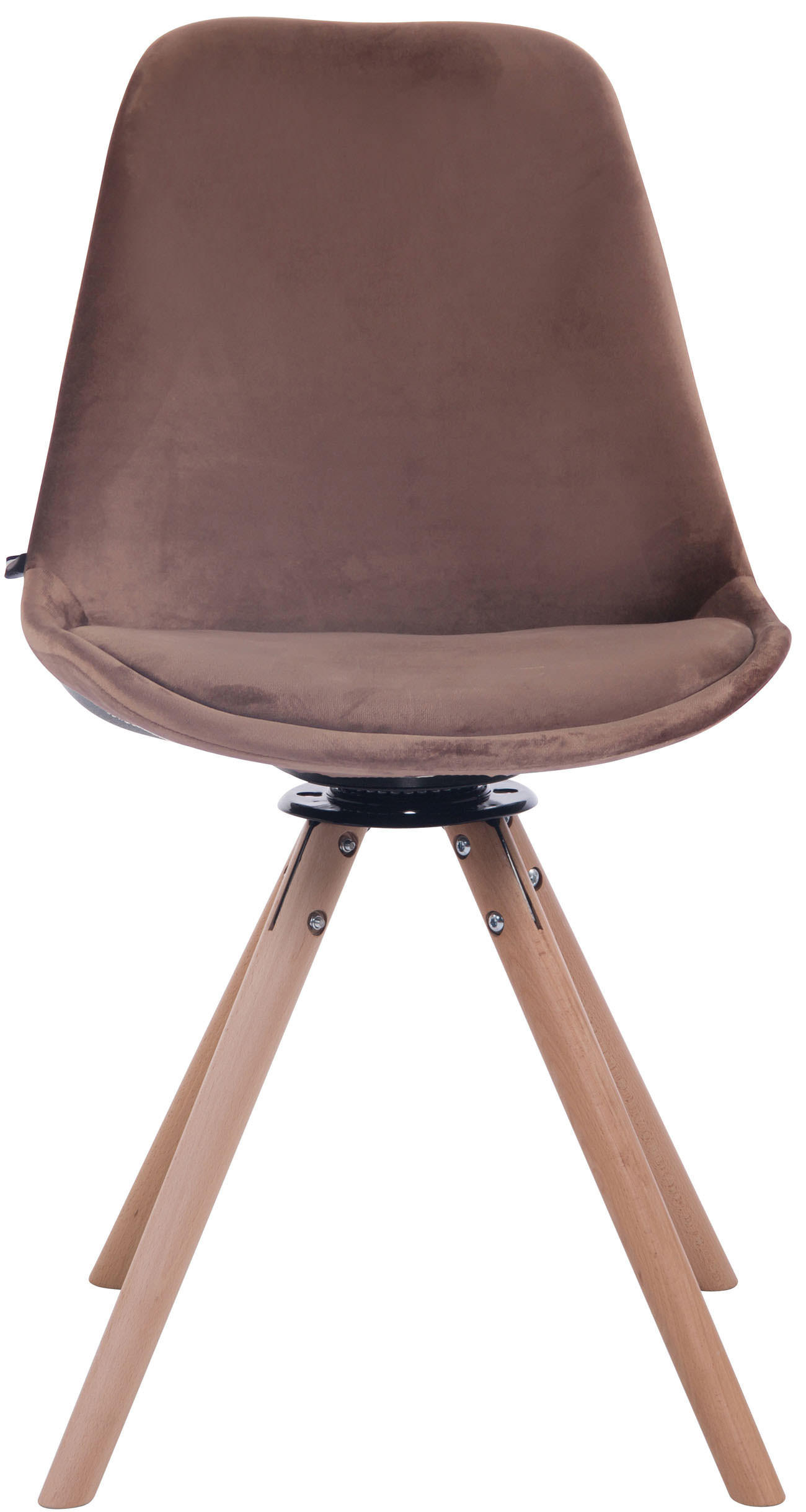 STUHL Samt braun - Eukalyptusholzfarben/Braun, Holz/Textil (48/84/56cm) - CLP