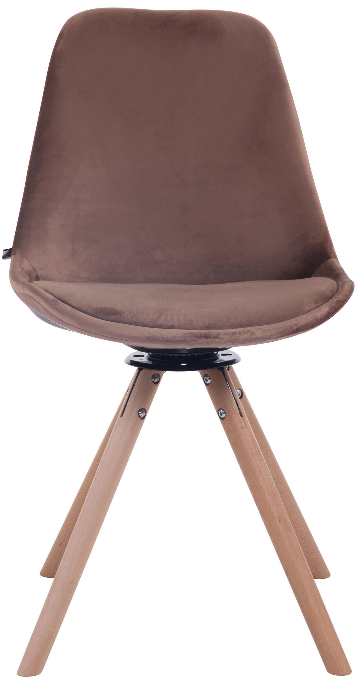 ESSZIMMERSTUHL Troll Samt, Gestell Buchenholz Rund Natura Braun - Braun/Naturfarben, Holz/Buchenholz (48/84/56cm) - TPFLiving