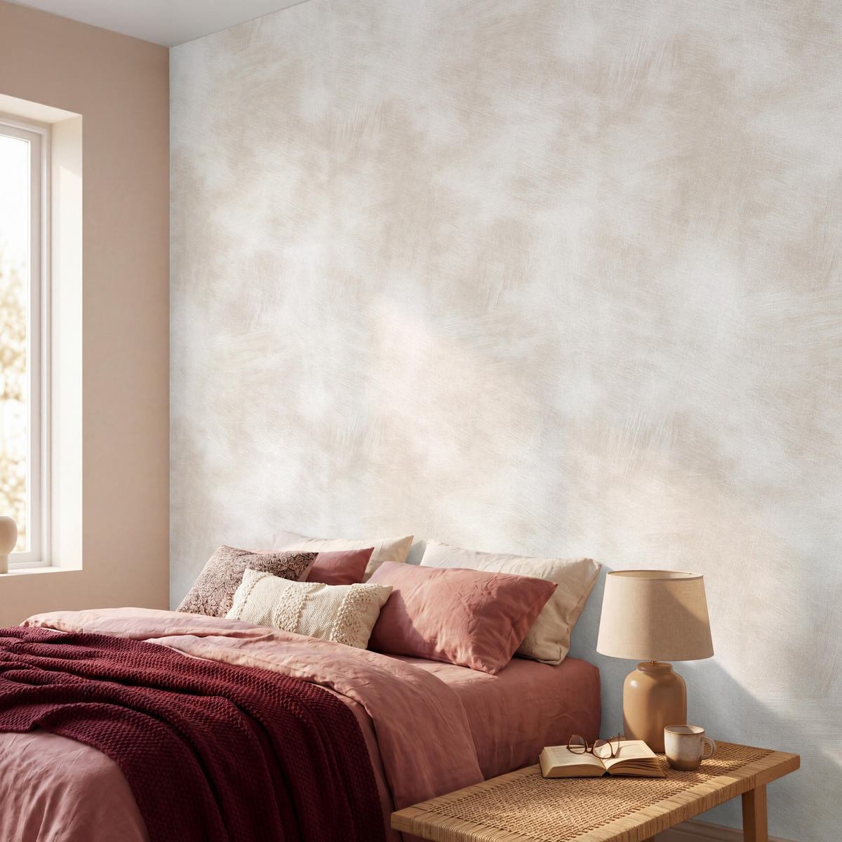 TAPETE - Dezent - Textur - Beige - 280x280 cm - Creme, Papier (280/280cm) - OnlyWow