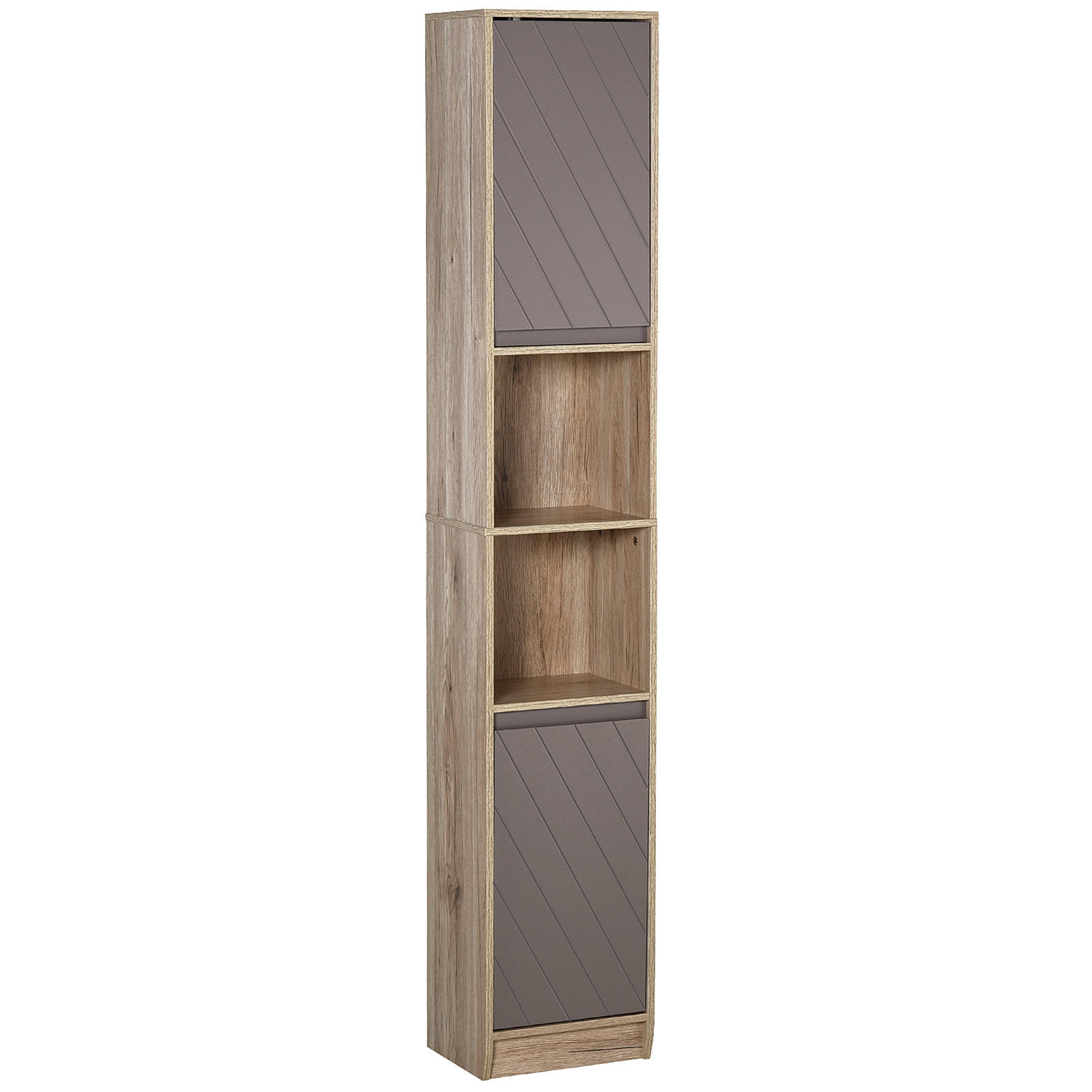 HOCHSCHRANK DE-12330 30/24/170 cm Eiche hell / Grau - Grau, Holzwerkstoff (24/170/30cm) - ComfortXL