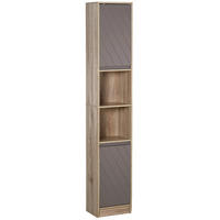 HOCHSCHRANK DE-12330 30/24/170 cm Eiche hell / Grau - Grau, Holzwerkstoff (24/170/30cm) - ComfortXL