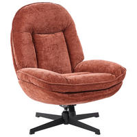 DREHSESSEL Chenillegewebe Goldbraun Aremark - Goldfarben, Textil/Metall (80/97/92cm) - Beliani