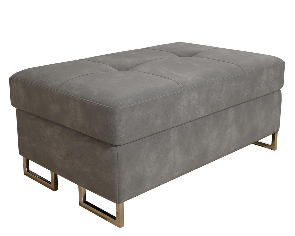 POLSTERHOCKER BARLET Grau 100x60 cm - Grau, Textil (100/41/60cm) - MASSENO