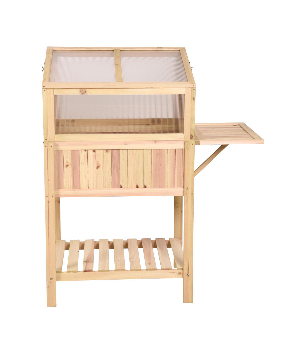 HOCHBEET Puli mit Dach Braun Tanne Gewächshaus Kräuterbeet - Braun, Holz (50/120/102.5cm) - DELUKE