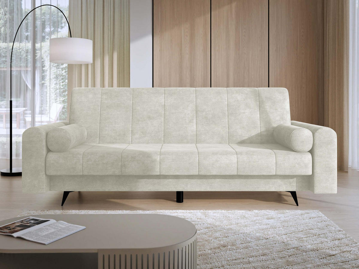 SCHLAFSOFA Zuri - Ecru/Schwarz, Holz/Textil (240/93/91cm) - MIRJAN24
