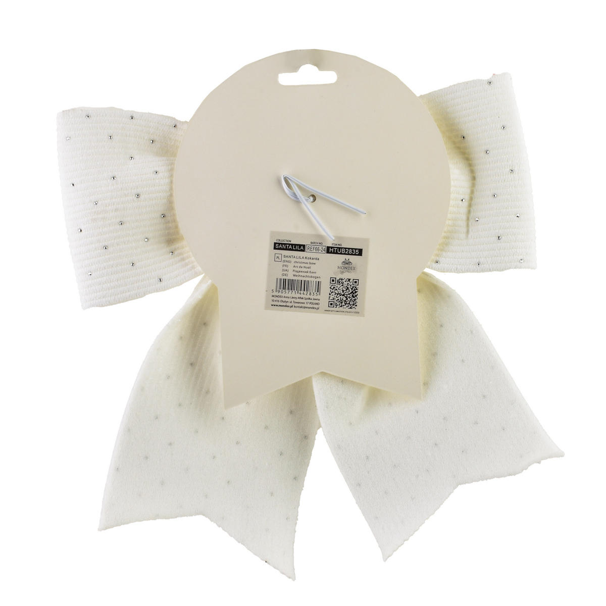 SCHLEIFE Santa Lila Weiß 28x28x30 cm Kunststoff - Weiß, Kunststoff (28/30/28cm) - Mondex
