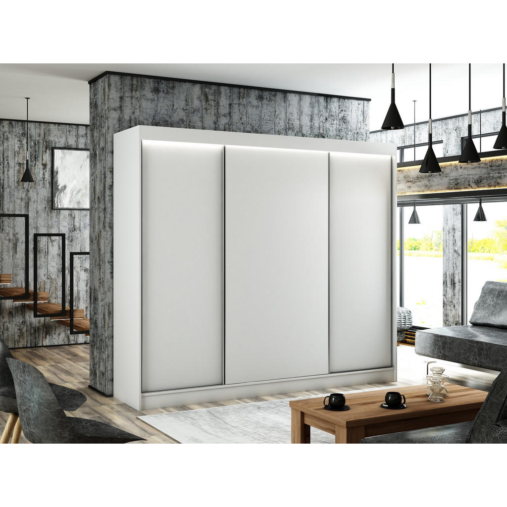 Thumbnail - Altdecor Kleiderschrank, Weiß, Holzwerkstoff, 250x215x61 cm, Schlafzimmer, Kleiderschränke