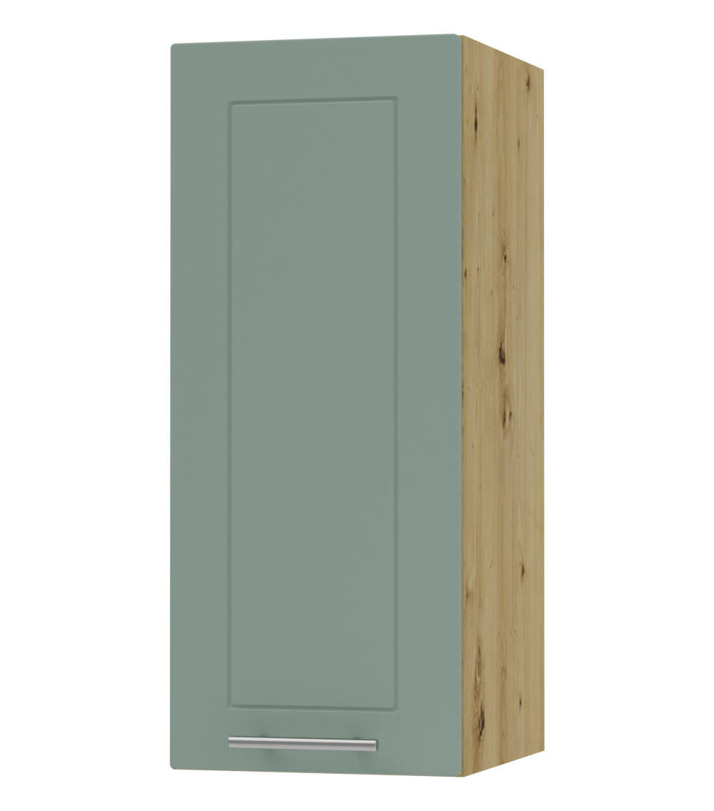 KÜCHENHÄNGESCHRANK Kvantum W2/30 Mint Matt / Eiche Artisan Matt 30 / 32,5 / 72cm - Eiche Artisan/Mintgrün, Holz/Holzwerkstoff (30/72/32.5cm) - Feldmann-Wohnen