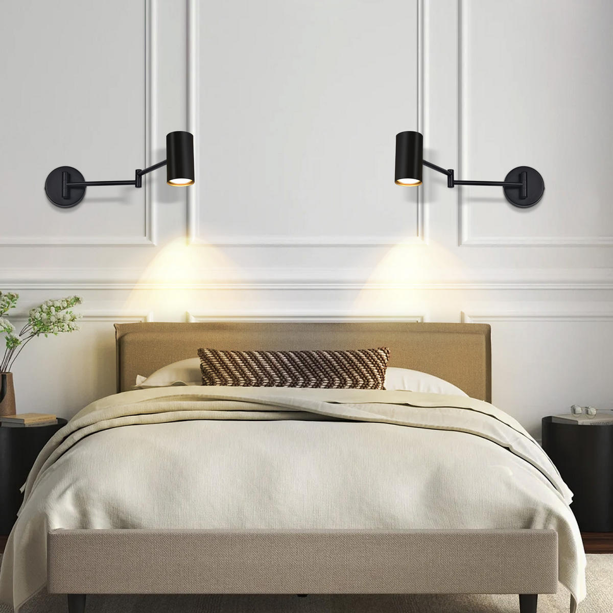 WANDLEUCHTE Circuit 10/10/50 cm - Schwarz, Metall (10/50/10cm) - ZMH