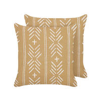 DEKOKISSEN 2er-Set Sandbeige 45/45 cm Banyan - Beige, Naturmaterialen/Textil (45/45cm) - Beliani