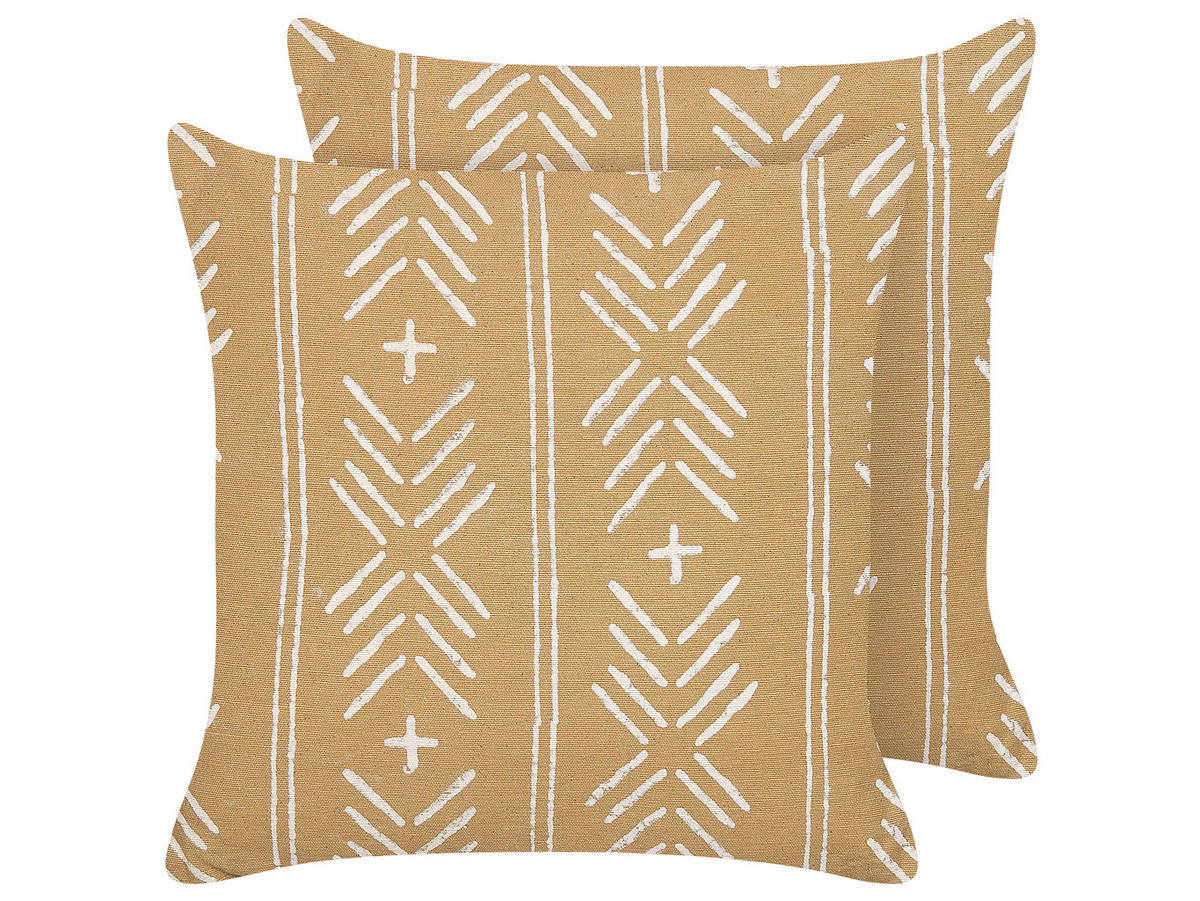 DEKOKISSEN 2er-Set Sandbeige 45/45 cm Banyan - Beige, Naturmaterialen/Textil (45/45cm) - Beliani