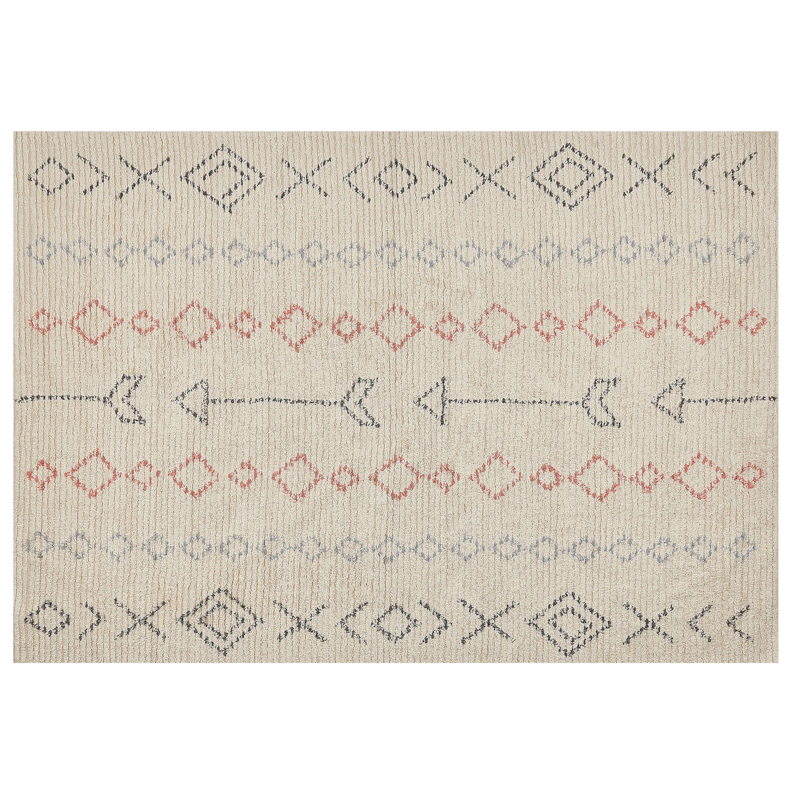 KURZFLOR-TEPPICH Dispur 230/160 cm - Beige, Textil (160/230cm) - Beliani