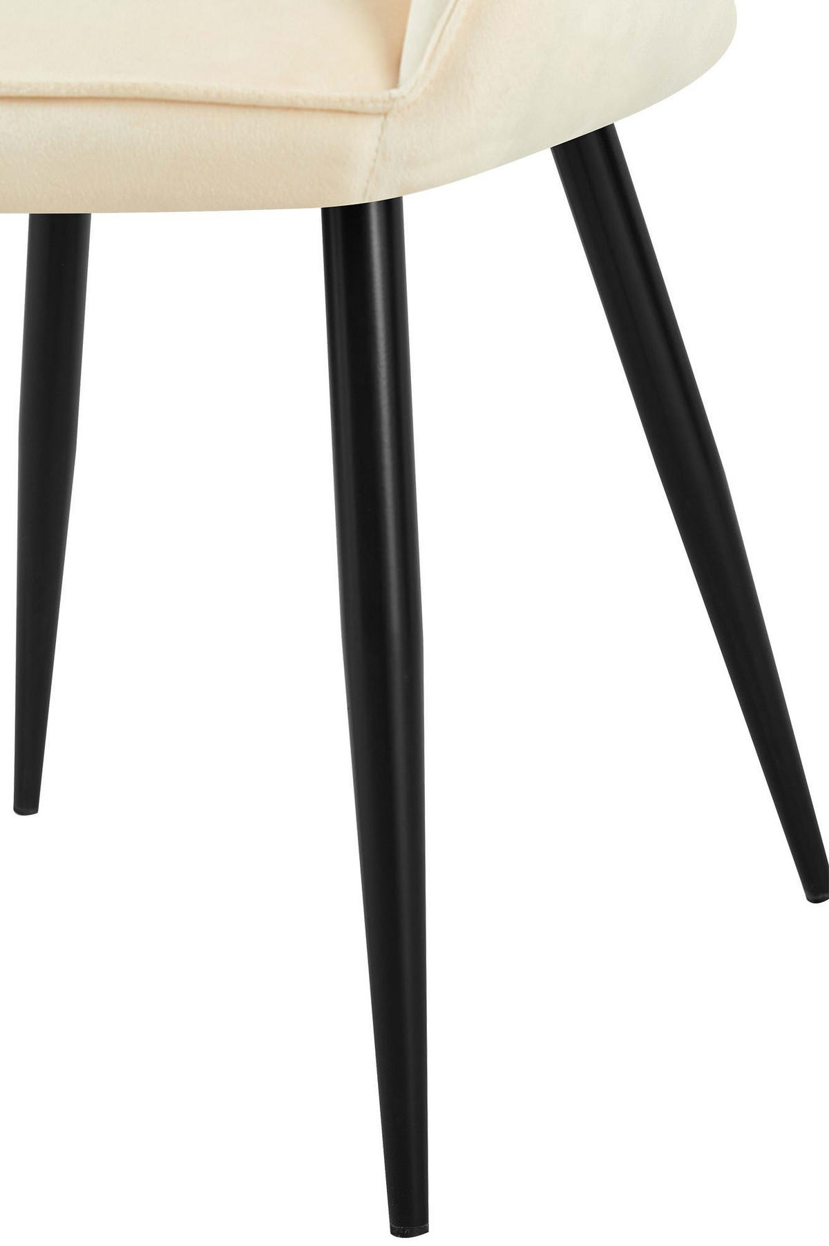 ARMLEHNENSTUHL 2er Set Samt creme - Creme/Schwarz, Textil/Metall (60/84/60cm) - CLP