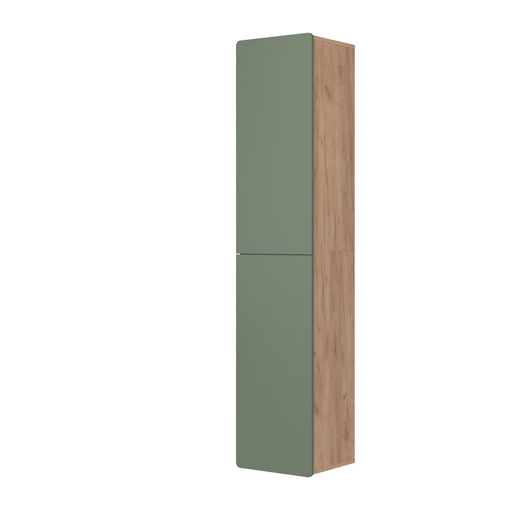 HÖGA SKÅP Izan Grön/Goldkraft Ek 36.6x171.6 cm Grön, Honungsek 171.6/36.6/33.2 cm