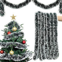 WEIHNACHTSGIRLANDE 10 m Dunkelgrün mit weißen Spitzen - Multicolor, Kunststoff (1000cm)