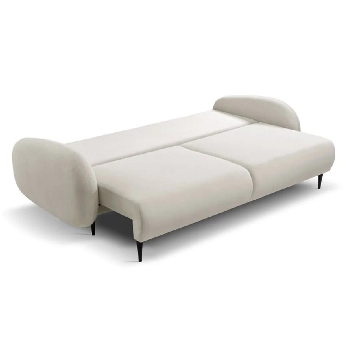 SCHLAFSOFA SOFTI, Sofa mit Schlaffunktion und Bettkasten, Farbe: Creme, Velourstoff - Creme, Textil (232/95/109cm) - Sepro Meble