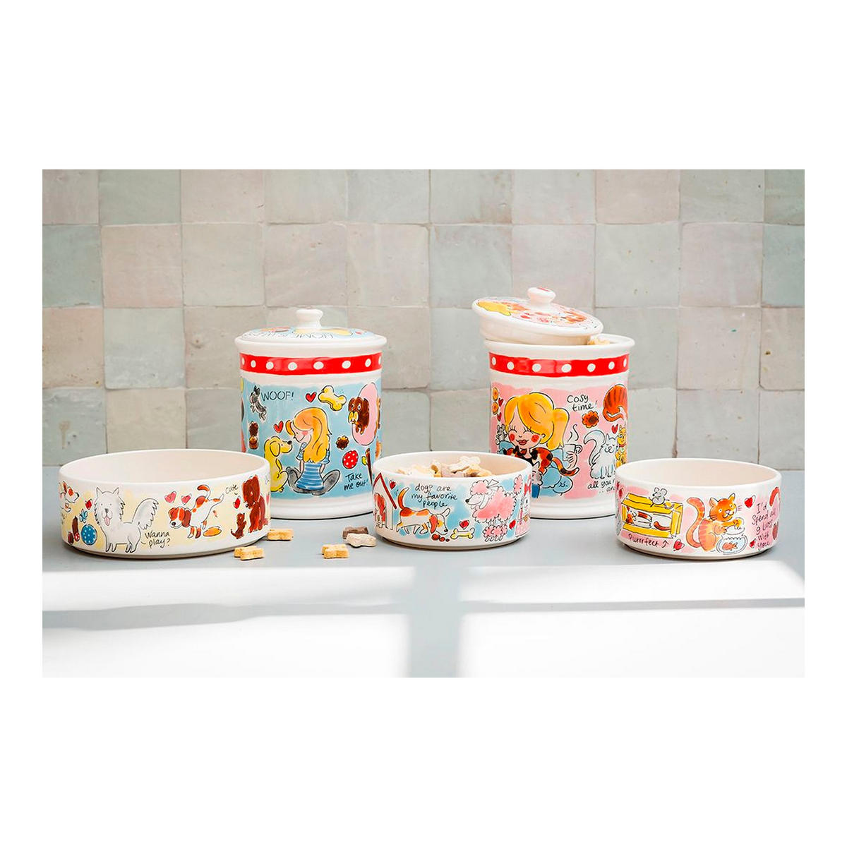 VORRATSDOSE Zuhause ist da, wo die Katze ist in Bunt - 22,5cm - Multicolor, Keramik (16/22/16cm) - Blond Amsterdam