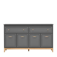 KOMMODE SUOLO 179/100/40,5cm mit 2 Schubladen 4 Türen Grau - Grau, Holzwerkstoff (179/100/40.5cm) - MASSENO