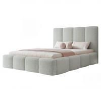 POLSTERBETT LANDARE 200x200 cm Platingrau Bouclé (Stoff Coral) - mit Bettkasten und Lattenrost - Hellgrau, Holzwerkstoff/Textil (200/200cm) - Ravio