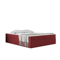 BOXBETT Mit Bettkasten Und Matratze Topper Ruben Rot 160x200 cm H2-Pocket - Rot, Holz/Textil - Kaiser Möbel