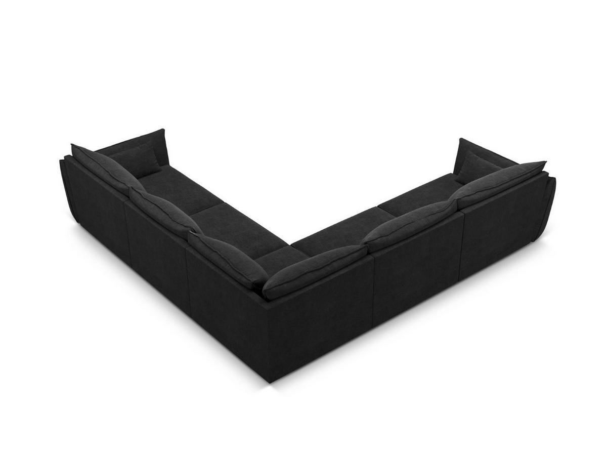 WENDBARES-ECKSOFA Kaelle aus Chenille-Stoff schwarz 7 Sitzplätze - Schwarz, Textil (286/286cm) - Micadoni
