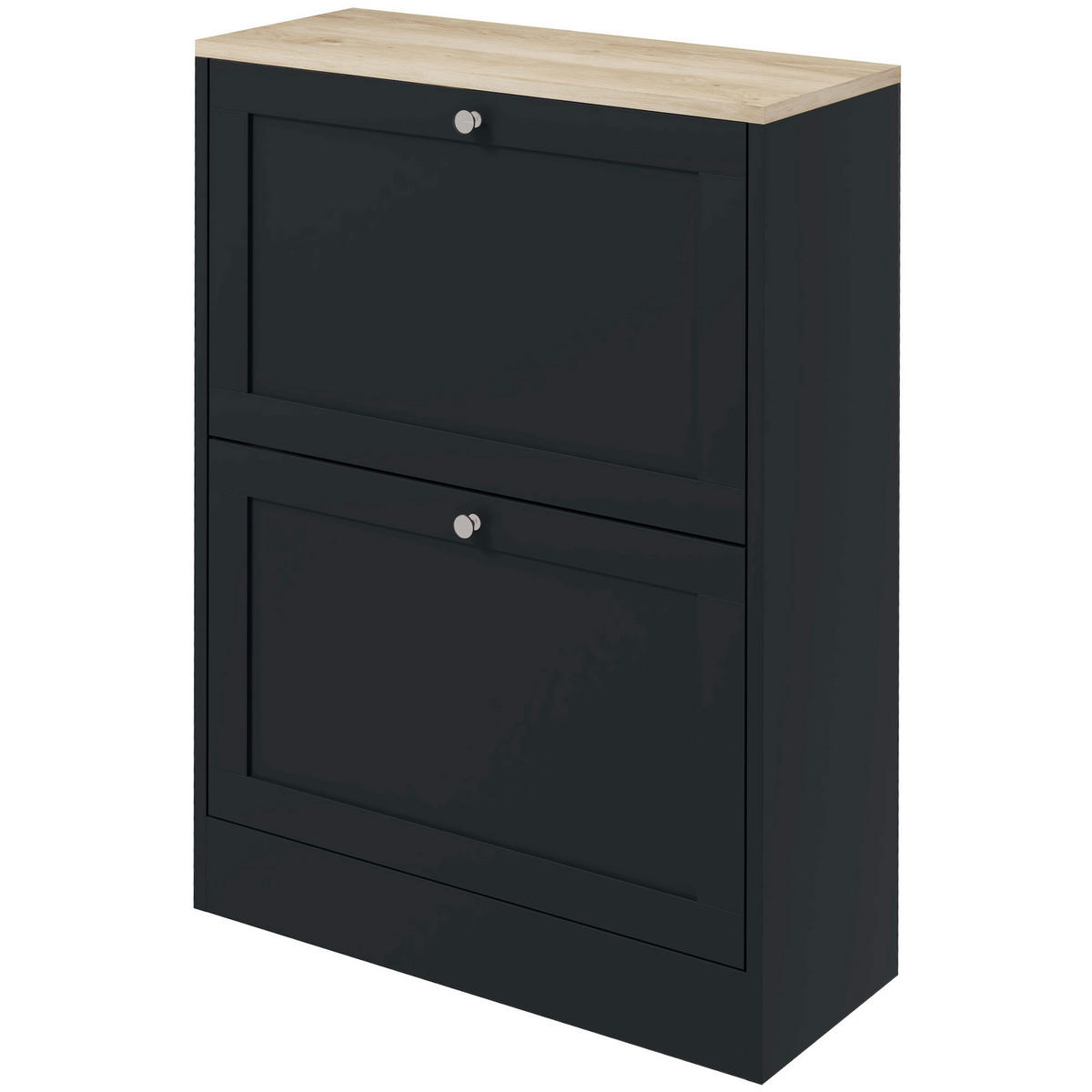 SCHUHSCHRANK Schwarz Holzwerkstoff klappbar mit Fächern 1 Stück - Schwarz, Holzwerkstoff (60/80/23.5cm) - PANGIVO