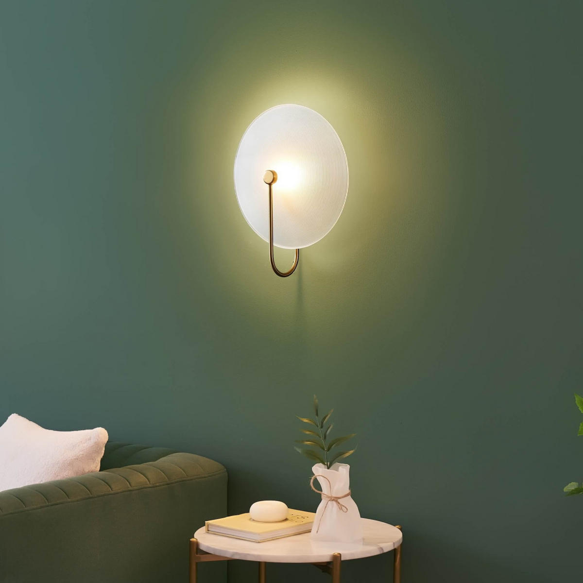 WANDLEUCHTE Esmée, Messing und Weiß, 30cm - Messingfarben, Glas (25/30/10cm) - KOSILUM