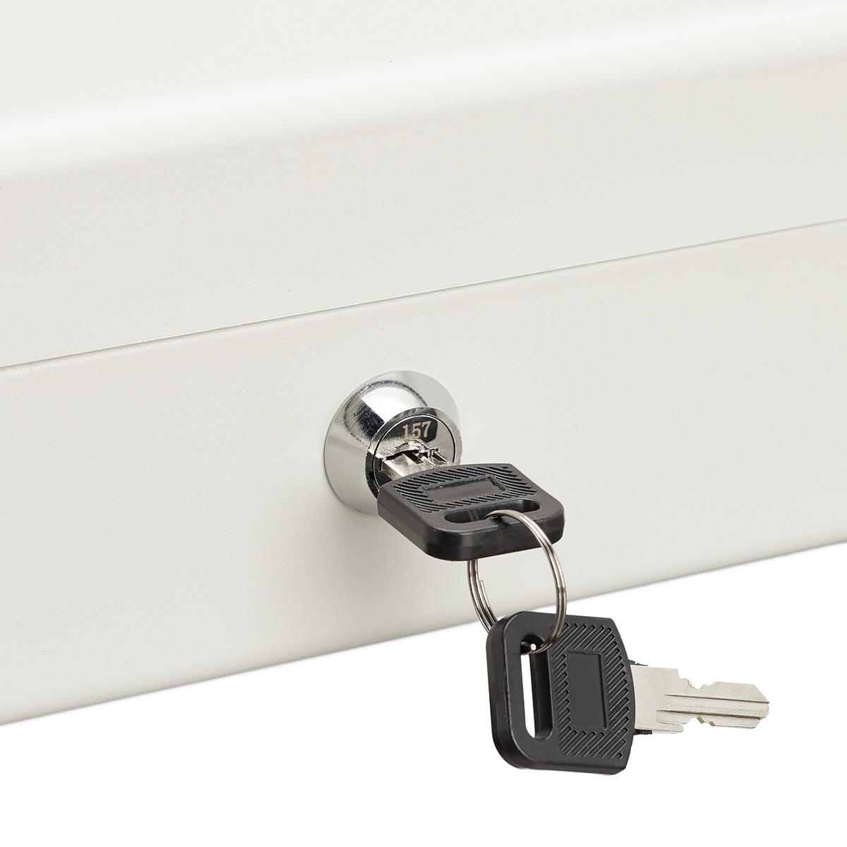 GELDKASSETTE - Weiß, Kunststoff/Metall (30.5/8.5/24.5cm) - Relaxdays